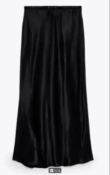 롱 새틴 스커트 블랙