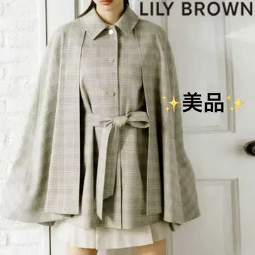 [ 새상품급 ] LILY BROWN 체크 케이프 코트