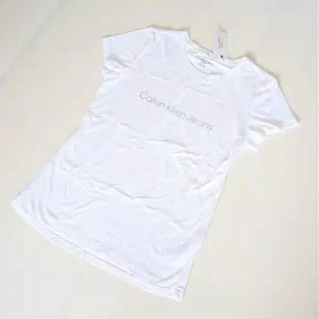 Calvin Klein 반팔 T셔츠 로고 화이트 심플 여성용