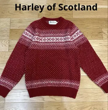 Harley of Scotland 노르딕 무늬 스웨터 울 100%