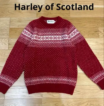 Harley of Scotland 노르딕 무늬 스웨터 울 100%