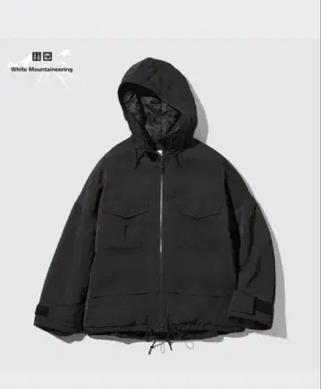 UNIQLO 화이트 마운티니어링 하이브리드 다운