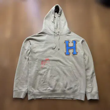 HUF 베이지 자수 후드티