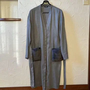꼼뜨와 데 꼬르뜨 그레이 롱 가디건 포켓 퍼 포함 11호