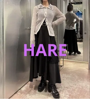 HARE 자수 타이트 니트 그레이 미사용 새상품