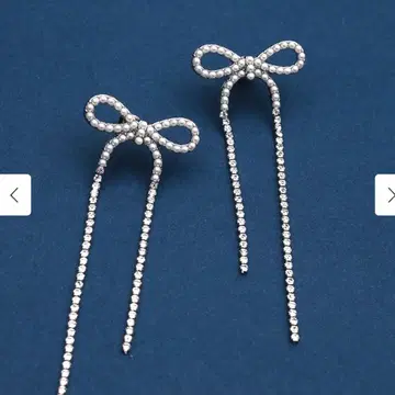 BEAMS 리본 펄 귀걸이