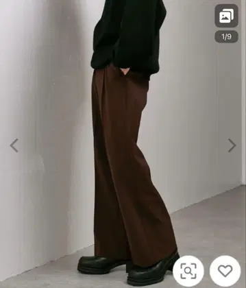 새상품급 Lui's 와이드 레그 플레어 팬츠 브라운 size S