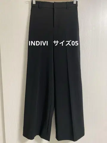 INDIVI 블랙 와이드 팬츠