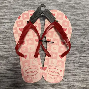 havaianas 핑크 x 빨간색 샌들 33-34