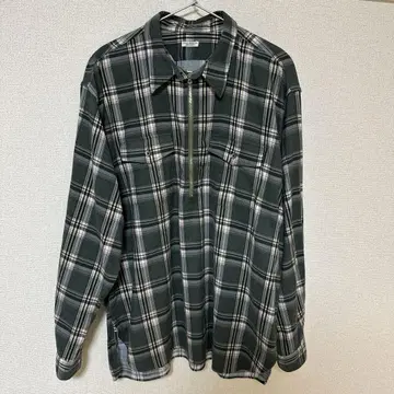 PHIGVEL PRINT FLANNEL HALF ZIP SHIRT