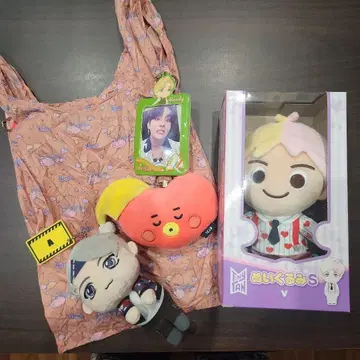 TinyTAN BT21 TATA 봉제 인형 에코백 사진 케이스