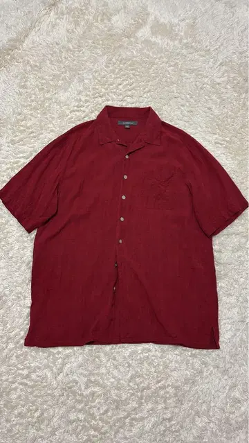 90s 100% 실크 croft & barrow 오픈 카라 LT 사이즈