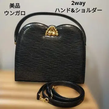 새상품급 웅가로 블랙 가죽 2way 핸드 숄더백