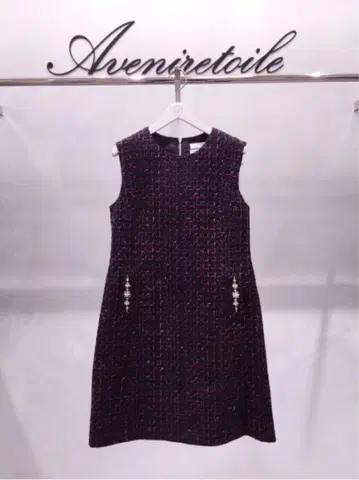 새상품급 AVENIRETOILE COUTURE 라인 트위드 원피스