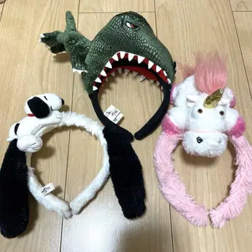 USJ 머리띠 세트 스누피 유니콘 공룡 머리띠