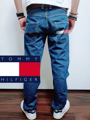 TOMMY 백 페인트 스트레이트 데님