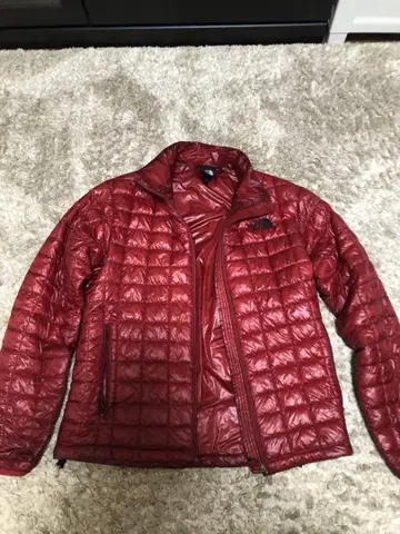 다운 자켓 빨간색 퀼팅 M