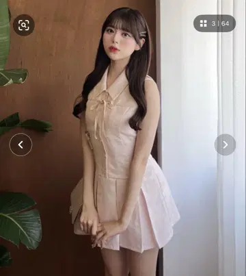 OLIVE des OLIVE 슬리브리스 셔츠 미니 원피스