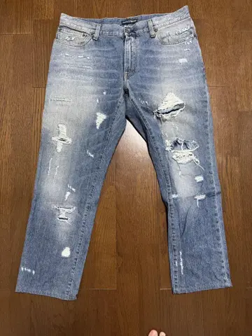 D&G 데미지 가공 라이트 블루 청바지