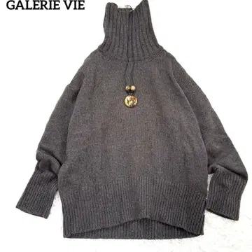 [ 새상품급 ] GALERIE VIE 파인 울 터틀넥 풀오버 다크 브라운