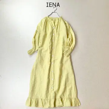 IENA 린넨 블렌드 프릴 원피스