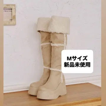 다리치 페이크 무스탕 니하이 부츠