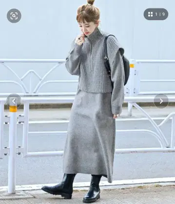 새상품급 B.C STOC 하프 지퍼 베스트 포함 원피스
