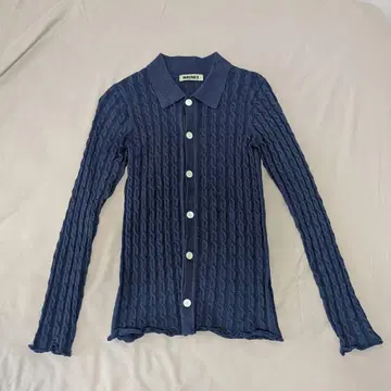 NKNIT 네이비 케이블 니트 긴팔 셔츠