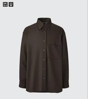UNIQLO U 드레이프 셔츠 다크 브라운 M