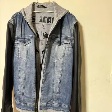 GAS 46 사이즈 데님과 인조 가죽 자켓