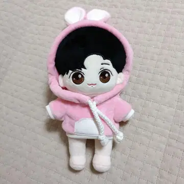 정국 봉제 인형 20cm 토끼 귀 후드 포함