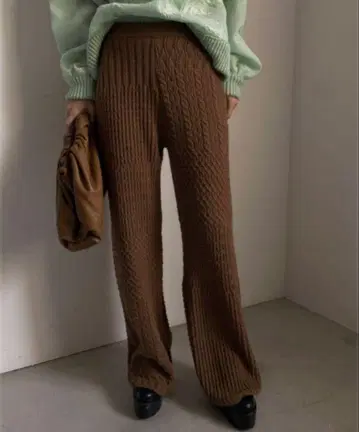 AMERI VARIOUS PATTERN BORDER KNIT PANTS