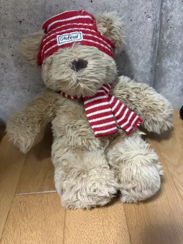 SHINADA 봉제 인형 베이지 빨흰 스트라이프