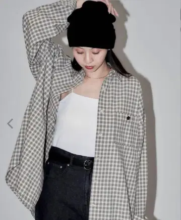 MARY QUANT x PUBLUX/마리콴트 로고 자수 빅 셔츠