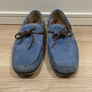 파란 스웨이드 모카신 신발