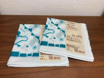 [ 미사용 새상품 ] 무인양품 요코하마 동물원 대형 손수건 그린 2개