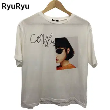 류류 프린트 T셔츠 CONVER 참 포함 반팔 여성용 L