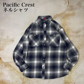 구제 의류 옴브레 체크 긴팔 플란넬 셔츠 M