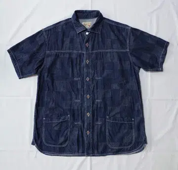 graphzero Jean work 블록 데님 반팔 셔츠 사이즈 L