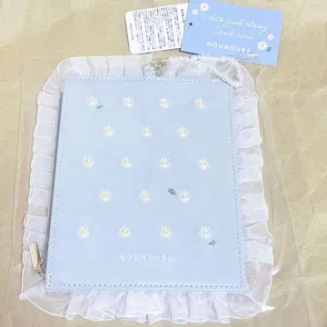 후쿠야 온라인 화이트 프릴 데이지 카드 케이스 라이트 그레이