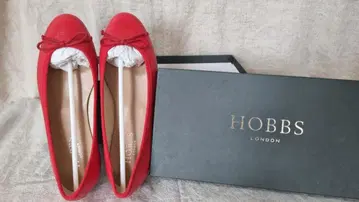 HOBBS 빨간색 발레 슈즈 박스 포함