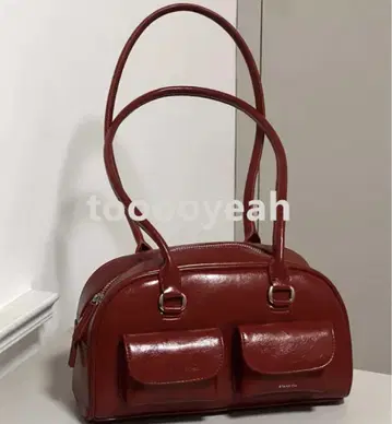 Stand oil 가죽풍 빨간색 숄더백