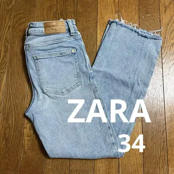 ZARA 스트레이트 하이웨스트 컷오프 데님 34size