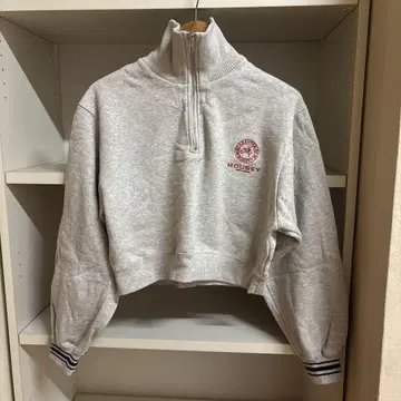 MOUSSY 하프 지퍼 맨투맨 그레이