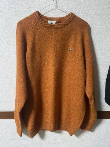 LACOSTE 오렌지 라운드넥 스웨터 사이즈 4