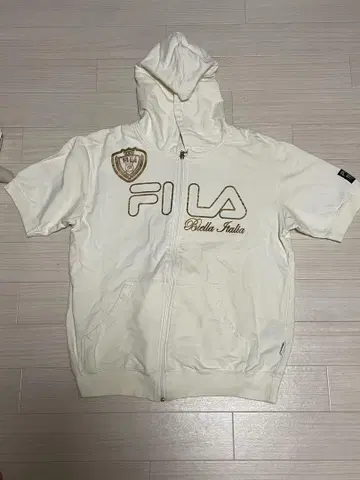 FILA 풀 집업 후드티 크림색