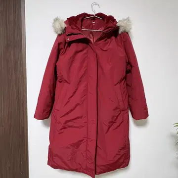 UNIQLO 울트라 웜 하이브리드 다운 롱 코트 레드 XL