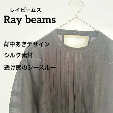 레이빔즈 Ray beams 실크 소재 시스루 등 부분 트임 볼륨 소매