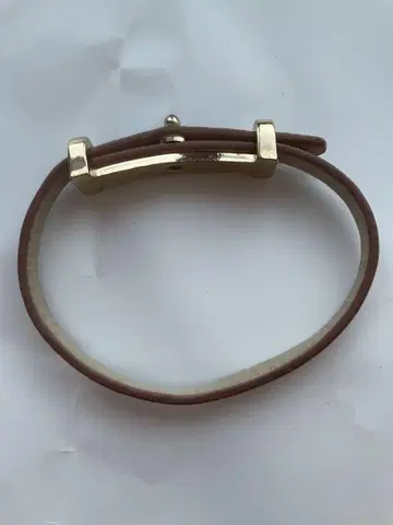 브라운 가죽 골드 뱅글