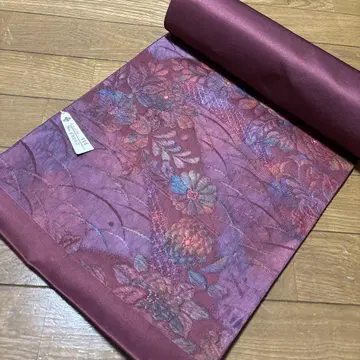 순수 실크 나고야 오비(약 24cm) 미재단 오비지